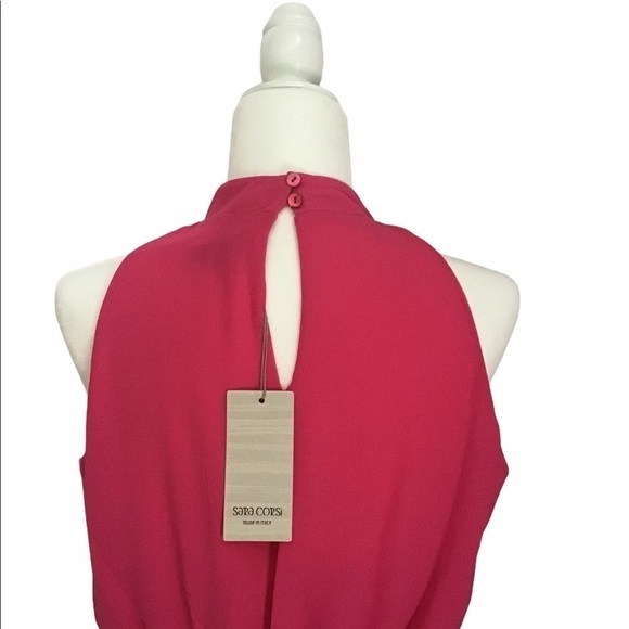 Sara Corsi Halter Style Pleated Maxi Dress Made in Italy NWT - Picture 7 of 10